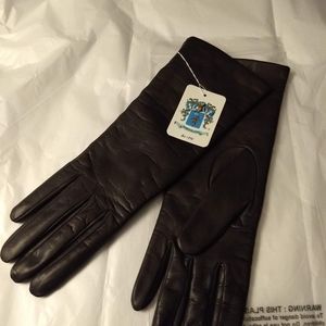 Womens leather gloves size 8 grey